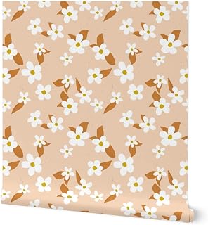 Peel & Stick Wallpaper 3ft x 2ft - Flower Floral Home Baby Girl Spring Custom Removable Wallpaper by Spoonflower