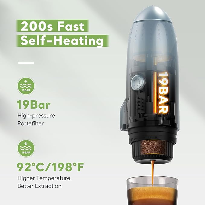 Cafetera Portátil 3 en 1 para Café Molido y Cápsulas con 80 ml miniatura 5