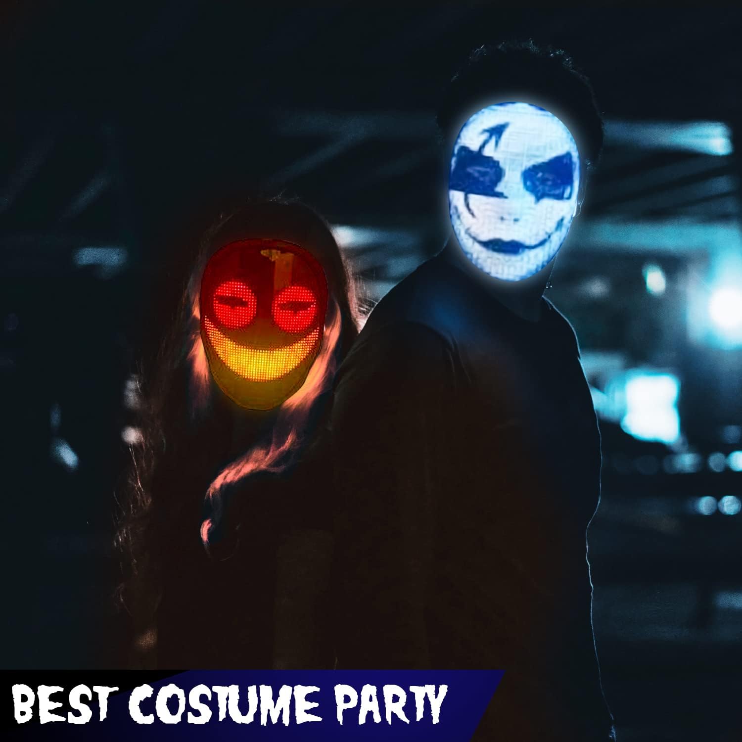 Facemask® LED Connecté: Masque Premium Programmable Bluetooth pour Cosplay et Halloween - Description