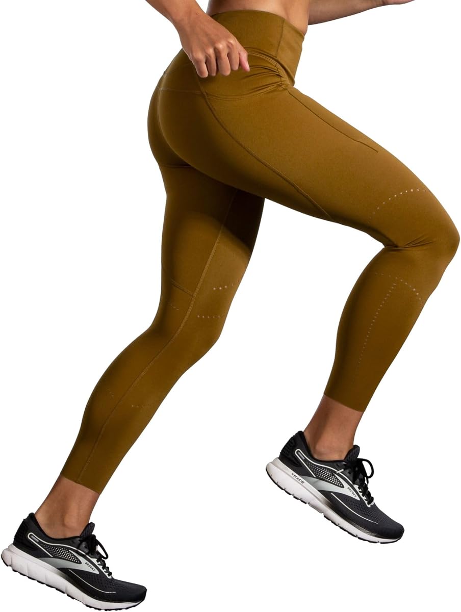Brooks Women's Method 7/8 Length Crop Tight, 221524, Burnt Olive, L