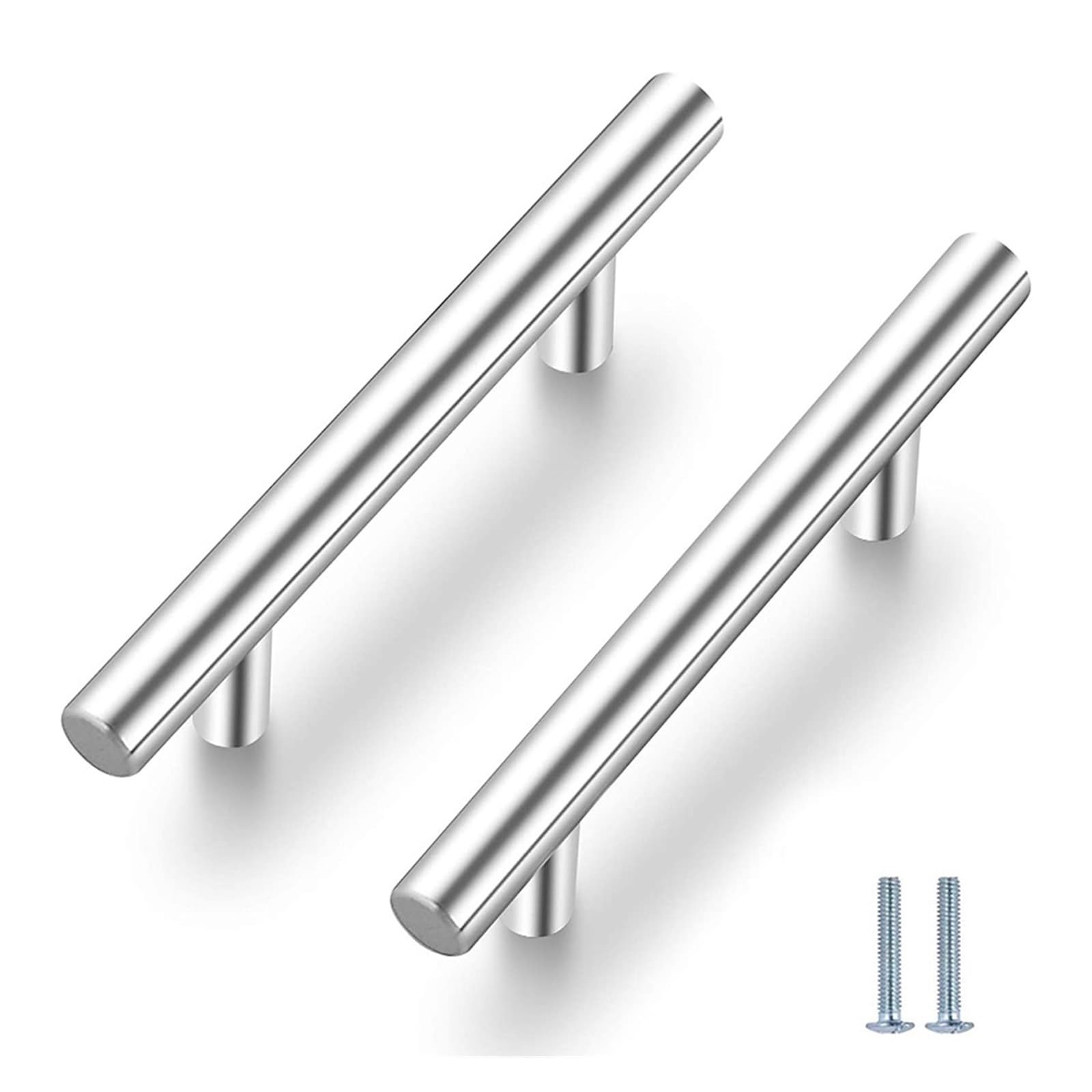 Gyttderfl Silver 288Mm Kitchen Handles Furniture Handles Wardrobe Door Pull Stainless Steel Drawer Handle T Bar Straight Kitchen Long Cabinet Closet Knob Black Silver(Silver 288Mm)