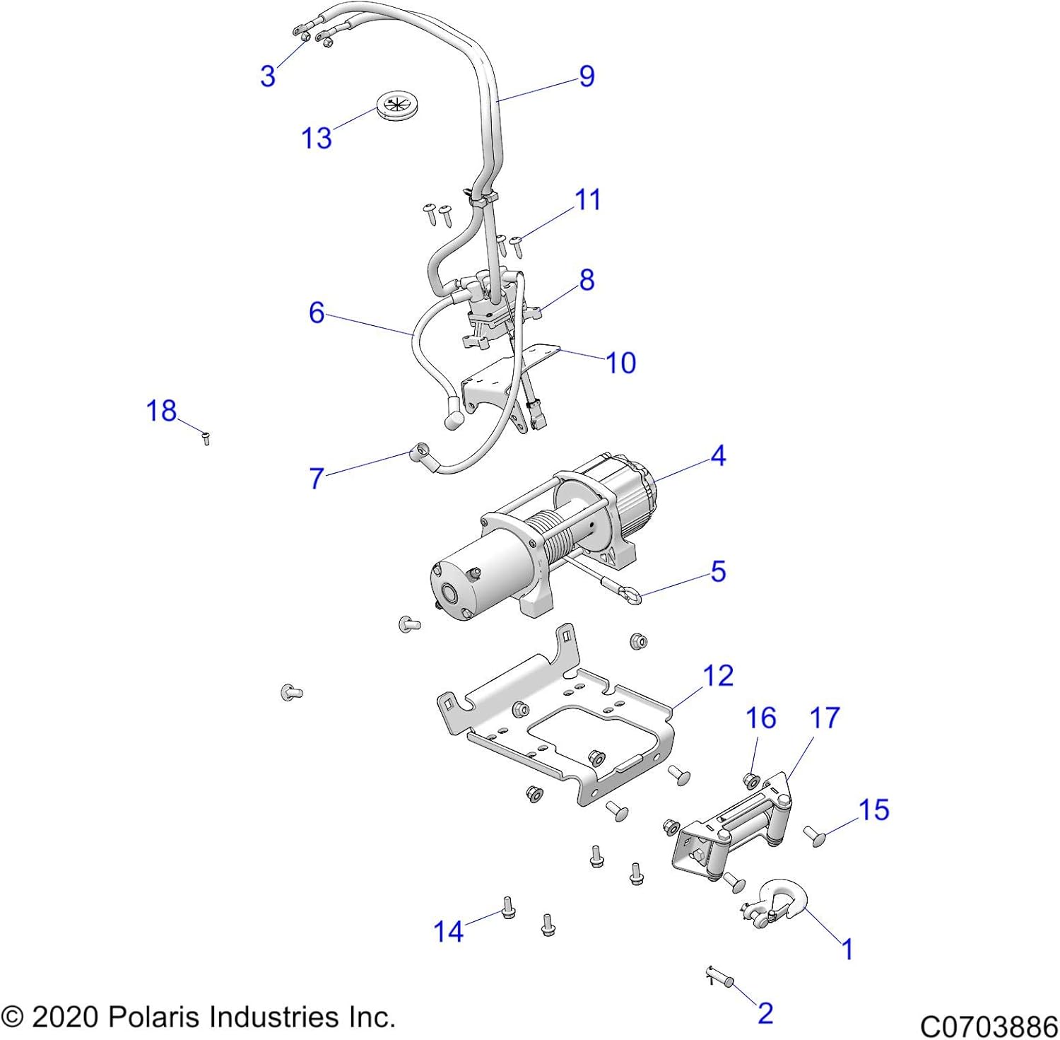 Polaris 2637313 Winch 4.5 RZR General 1000 XP S 4 2019-2021