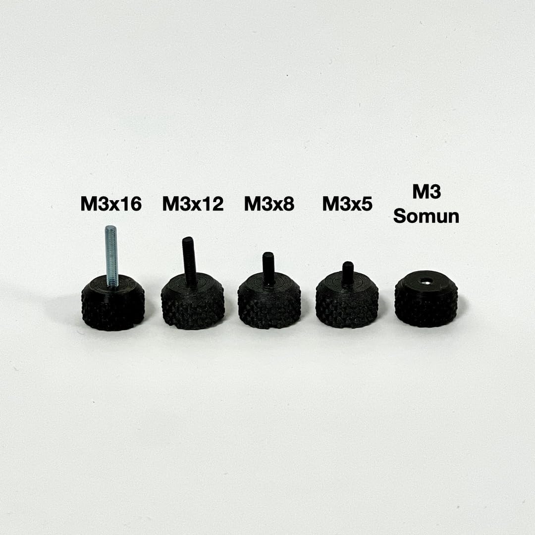 M3 Parmak Somunu (5'li Paket Açık Somun) - Plastik Başlıklı, Gömülü Metal Dişli El Somunu - Hızlı Prototipleme, Robotik, DIY Projeler için Kolay Sıkılabilir Bağlantı Elemanı (Açık ve Kör Seçenekleri)