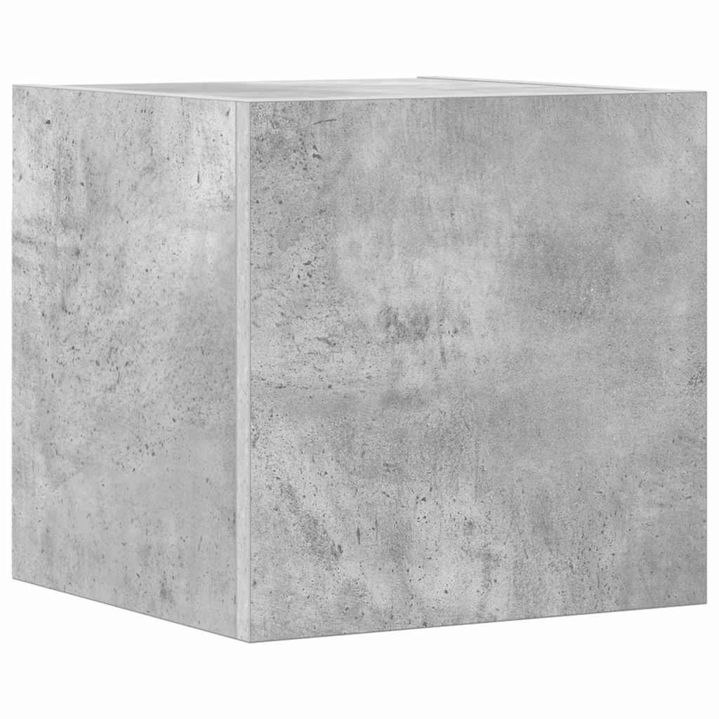 8-TLG. Hängendes TV-Schrank-Set, Betongrau Holzwerkstoff, Lowboard für Wohnzimmer, Modernes Media-Center mit viel Stauraum, Einfache Wandmontage