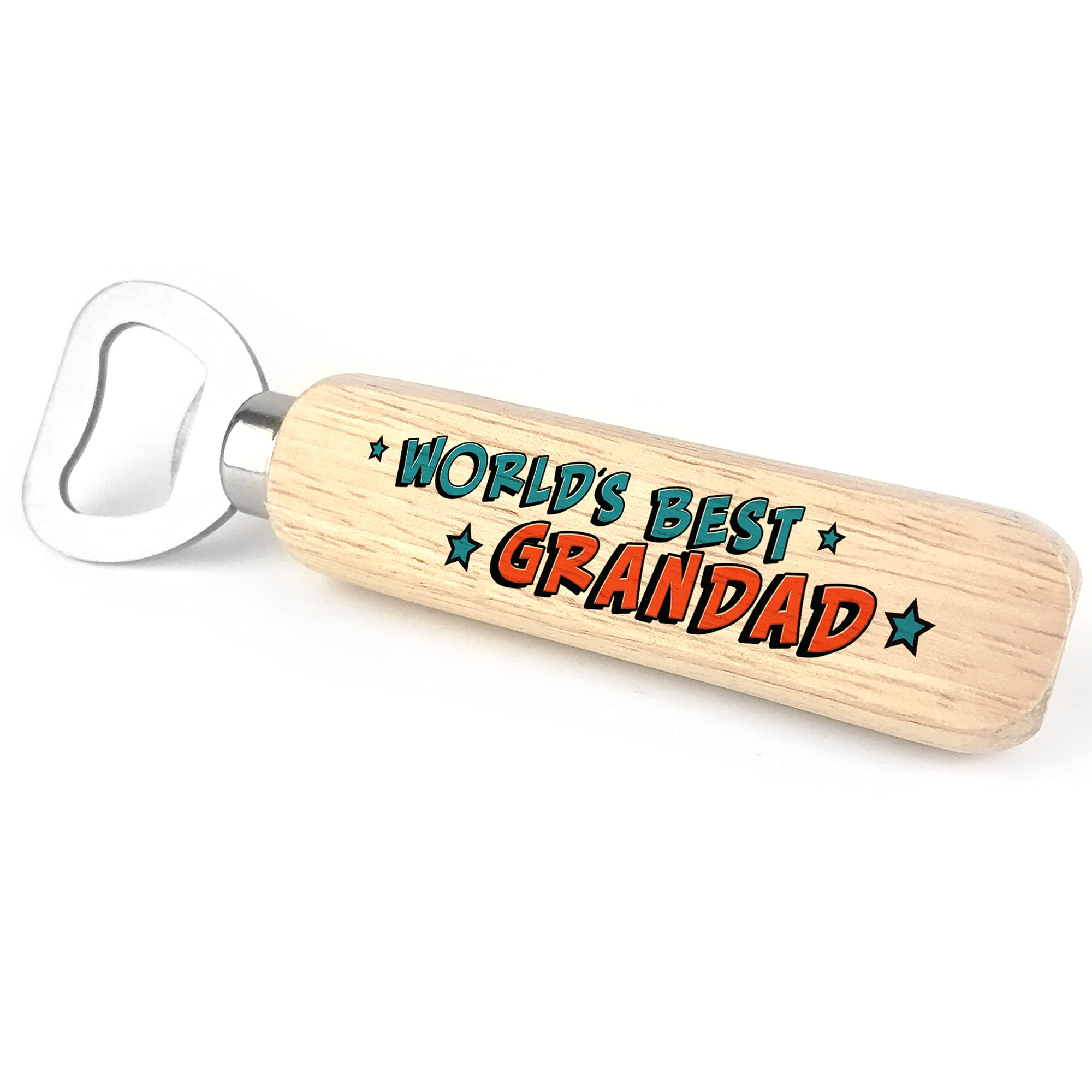 Red Ocean Worlds Best Grandad Wooden Bottle Opener Novelty Christmas Birthday Gift for Grandad