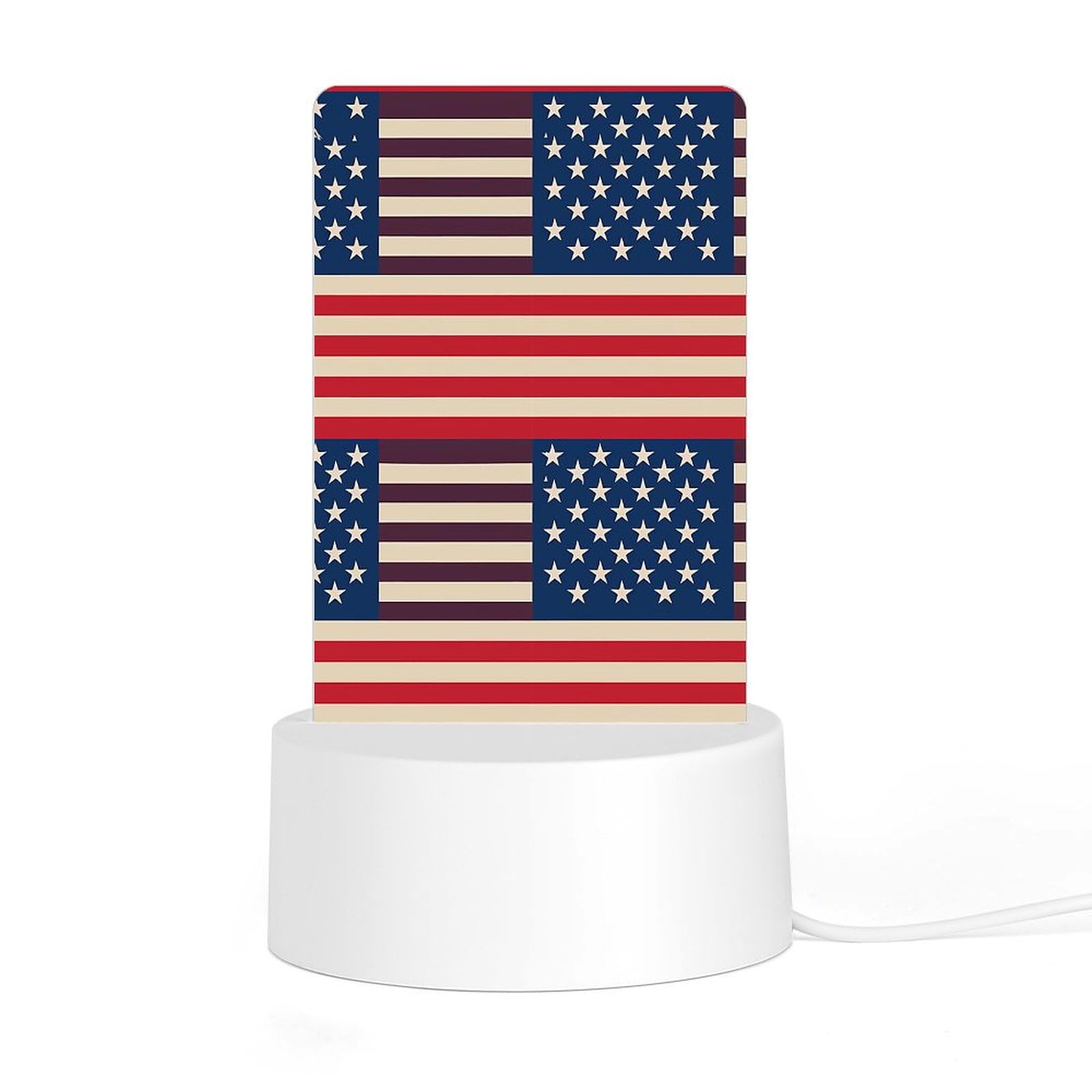 JTREHY - Acrylic Night Light with Base, Desk Printed Flags, LED Night Light for Bedroom, Bathroom, Hallway, Holiday Gift