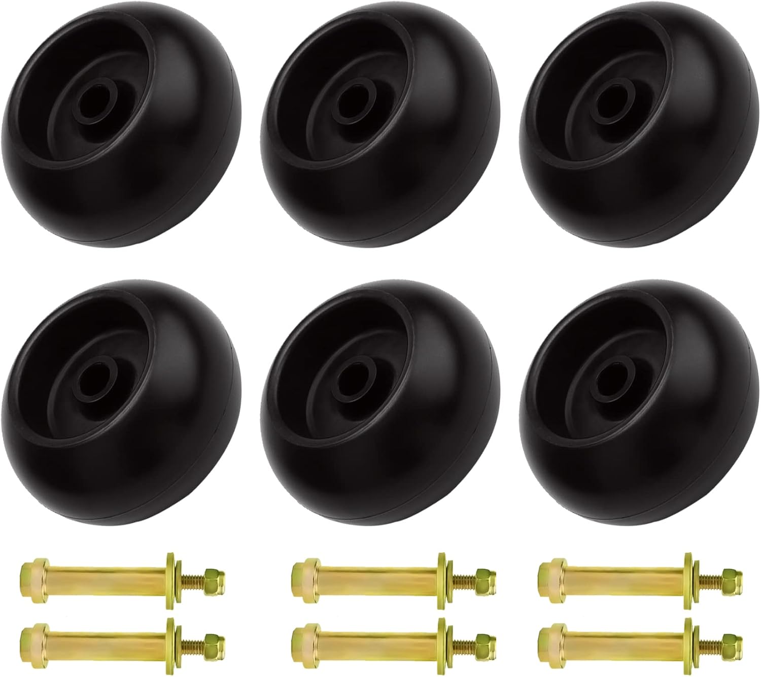 1-603299 Mower Anti Scalp Deck Wheel for Bad Boy 022-5234-98 Exmark 103-4051 103-7263 Toro 1-603299 Husqvarna 5391026-43 Many Bore 5/8 Wheel Size, 6 Pack, Black