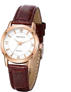 JewelryWe Pair of Watches Analogue Quartz Partner Friendship Watch Classic Simple Leather Strap Couple Watch for Men Women...