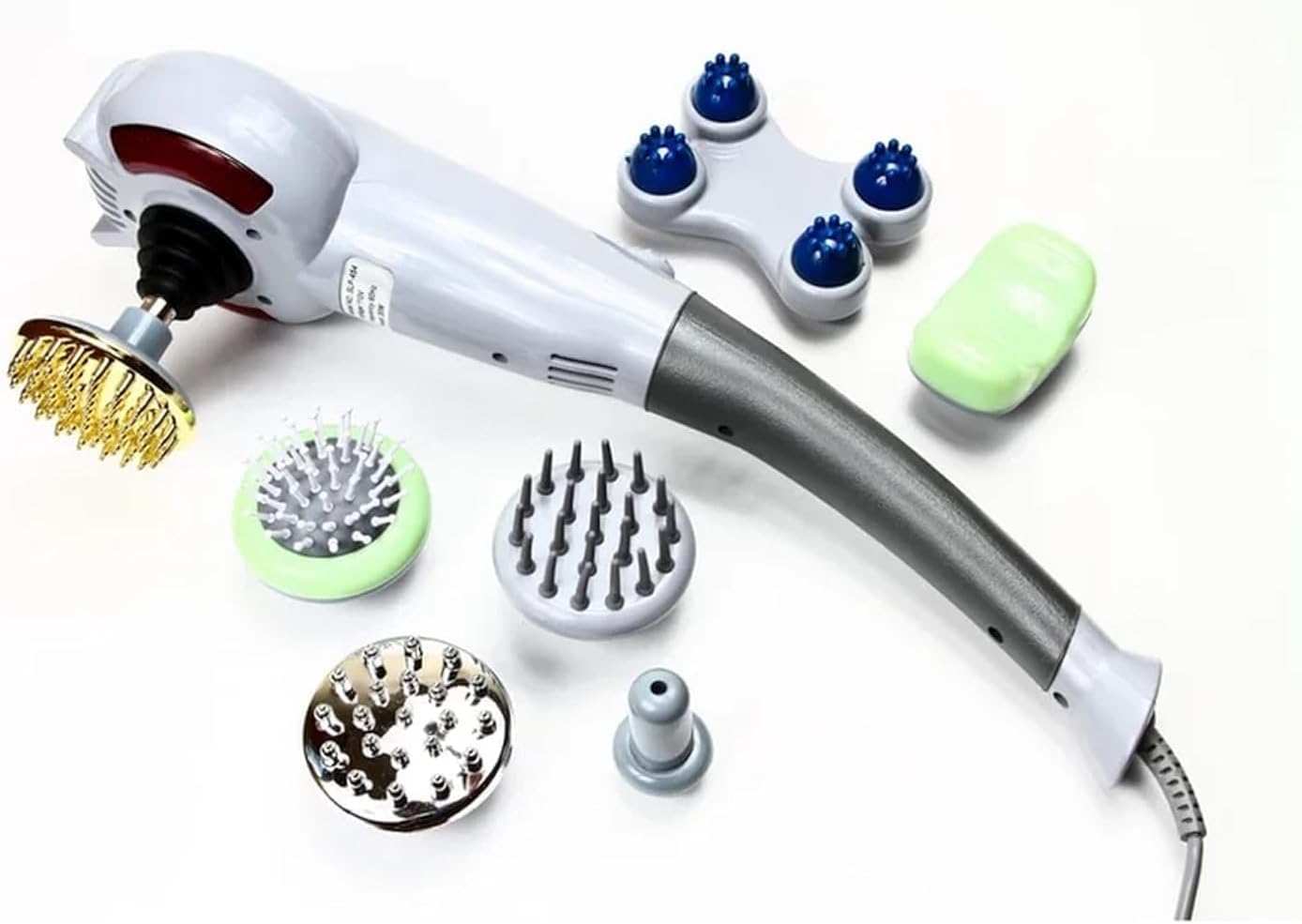 Dealsure Corded Electric Handheld Body Massager Machine for Pain Relief with 7 Attachments for Neck, Back, Legs, Shoulders & More (Grey)