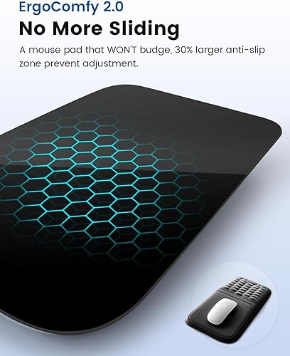 Miniatura 7 de Vaydeer - Alfombrilla de ratón ergonómica con reposamuñecas – Alfombrilla de ratón de espuma viscoelástica con soporte de muñeca y bulto de masaje,