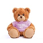 Plushland Teddy Bear 11 Inch, Stuffed Animal Personalized Gift - Great Present for Mothers Day, Valentine Day, Graduation, Birthday,Anniversary, get Well,Christmas (Mocha Bear, Pink)