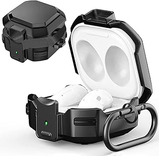 ZORBES® Protective Cover with Safety Lock Protective-Shockproof Chrome PC Cover for Samsung Galaxy Buds Live(2020),Galaxy Buds Pro(2021),Galaxy Buds 2 (2021)