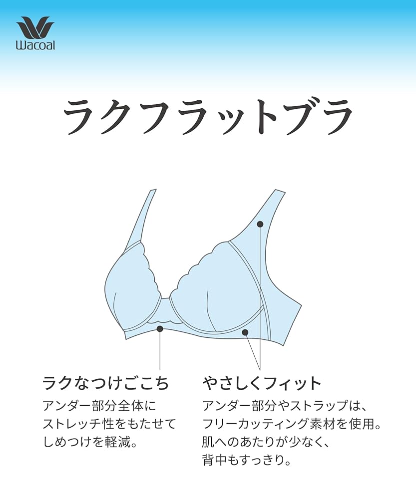 Amazon | [ワコール] ノンワイヤーブラ 【ラクフラットブラ