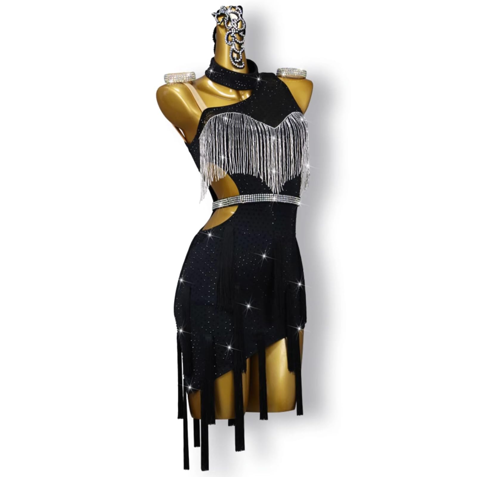 Lateinisches Tanzkleid Damen Fransen Latein Tanzkleider Für Frauen Weißes Latein Turnierkleid Ballsaal Rückenfrei Salsa Samba Rumba Chacha Kostüm Geschenke Für Frauen