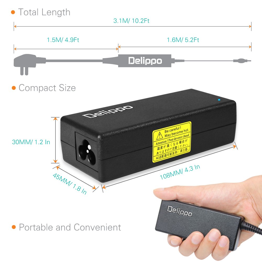 Alimentatore 45W 20V 2.25A Per Lenovo ThinkPad - Adattatore AC Con Punta Sottile (1.2m)