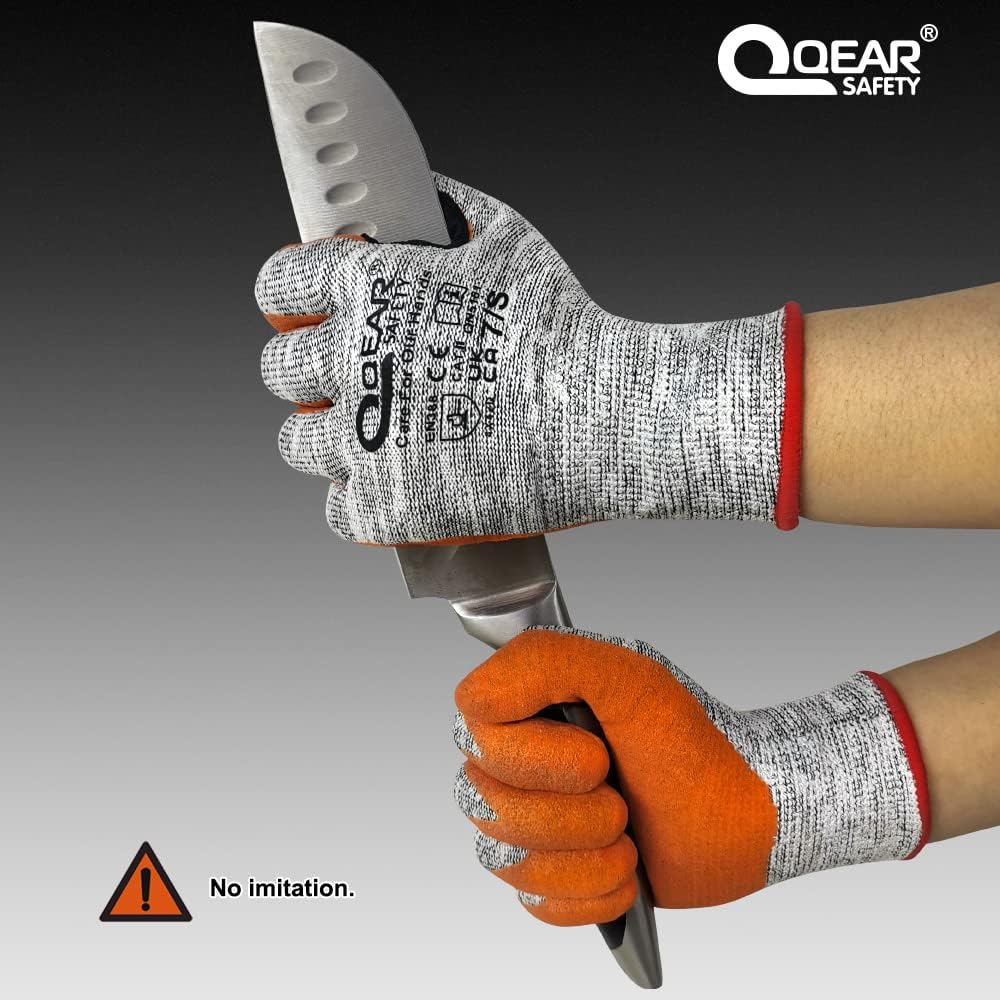 1-Pair Cut 5 Work Safety Gloves,Palm Sandy Nitrile Foam Coated