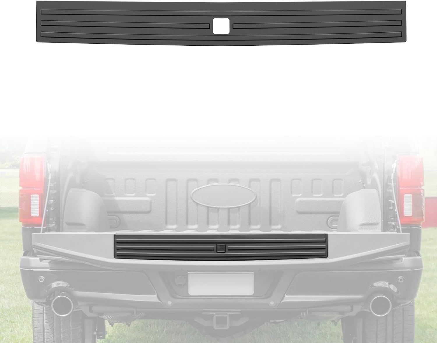 Tailgate Molding Trim w/Release Button for F150 2015-2020, Center Flexible Flex Step Cap Top Protector Cover for Ford F150 Accessories, Replace #FL3Z9940602B #FO1904135