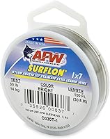 Vista 63 de Alambre de pesca americano Surflon recubierto de nailon 1x7 de acero inoxidable, línea líder de pesca para agua salada, prueba de 10 libras - prueba