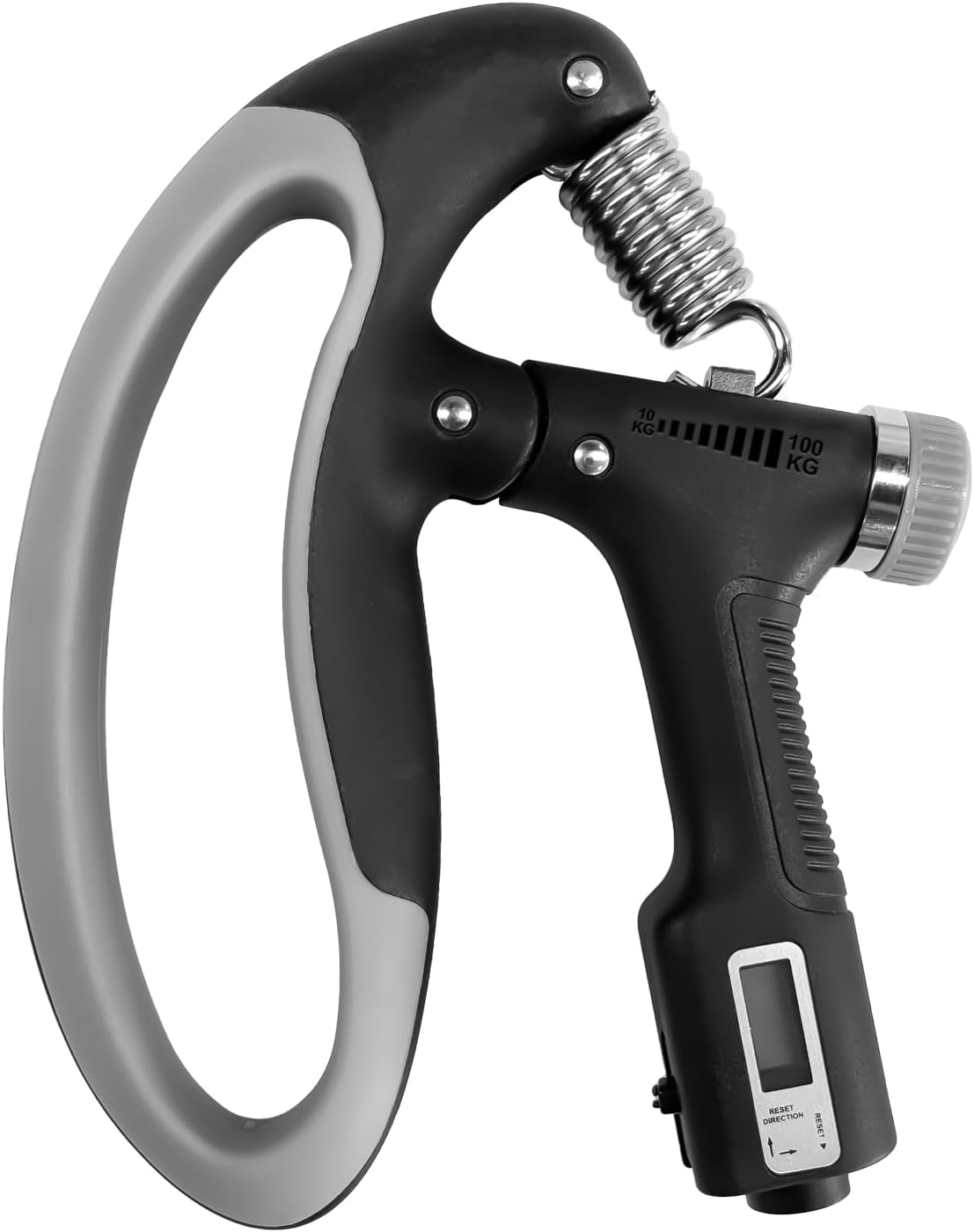 Boldfit Electronic Adjustable Hand Grip Strengthener, Hand Gripper With Counter for Men & Women, Gym Workout Hand Exercise Equipment, Forearm Exercise, Finger Exercise Power Gripper - Grey - 100kg