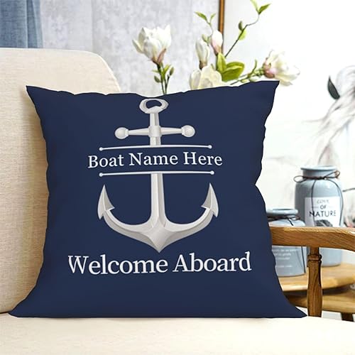 Vista 50 de Almohada lumbar de ancla náutica personalizada Funda de almohada de barco náutica Funda de almohada náutica Regalo de barco náutico, almohada