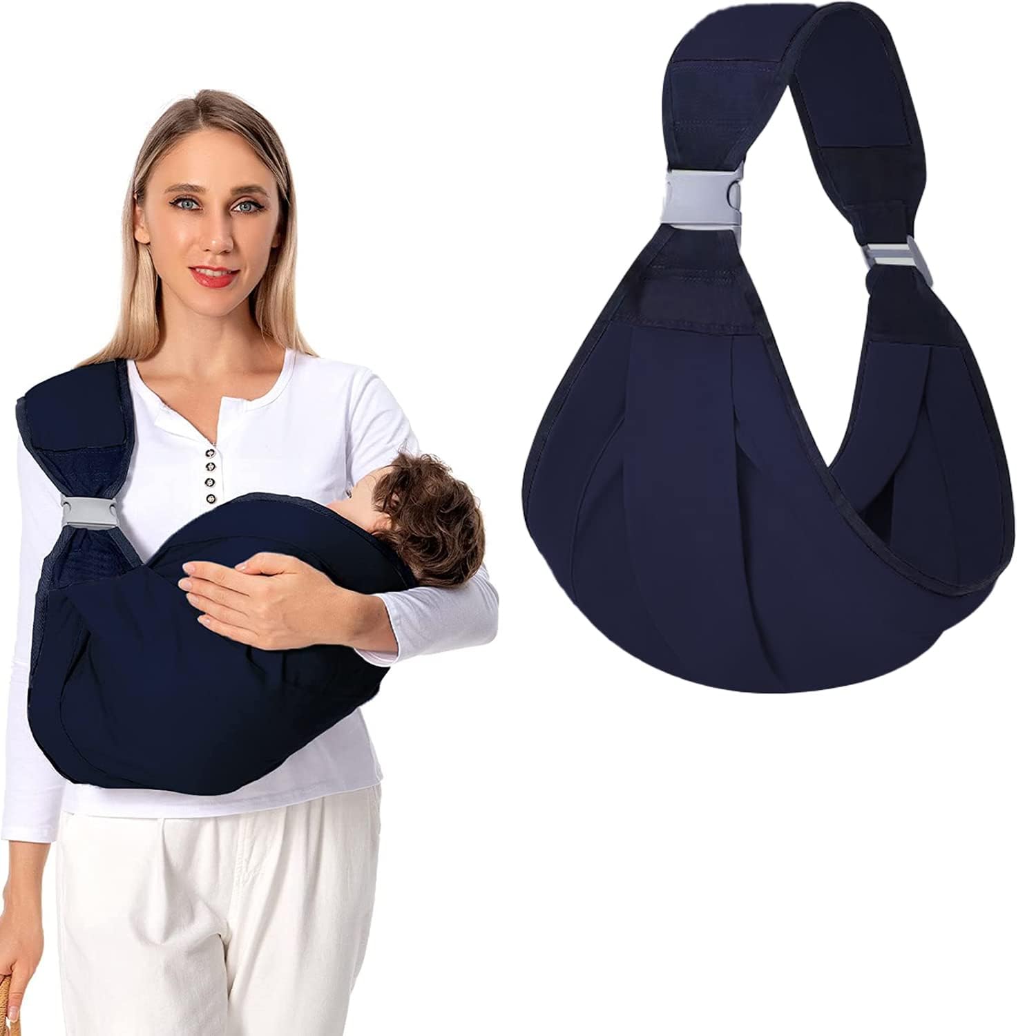 Babytrage Seitlich, Kindertrage, Tragetuch Baby Neugeboren, Toddler Carrier, Babytragetücher für Babys von 0 bis 48 Monaten, Kleinkinder bis 20kg, Hochwertige Materialien,Ergonomisches Designblack