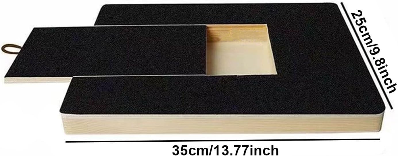 Dog Scratch Board for Nails, Wooden Pull Out Dog Nail File Boards Toy, Dogs Nail Scratch Board with Treat Box Sandpaper, Adjustable Pull Out Dogs Nails Scratchboard, for Pet Supplies
