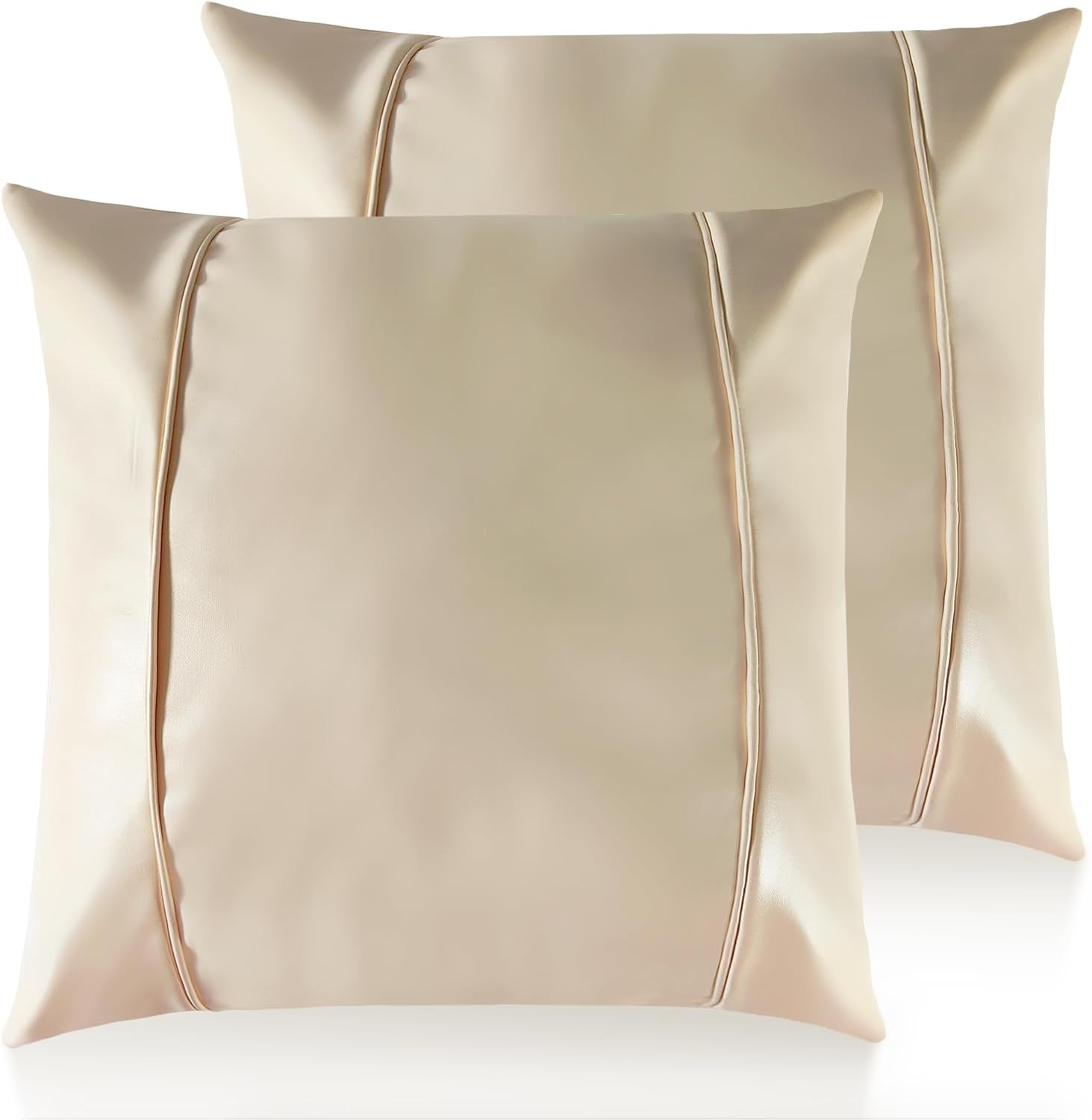 Faux Leather Throw Pillow Covers 20X20 Inch Barcelona Brown Outdoor Modern Farmhouse Solid Decorative Pillow Covers for Room Couch Living Bedroom Bed Sofa