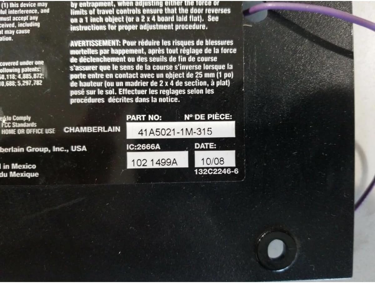Replacement for Chamberlain Liftmaster Circuit Board End Panel Purple Learn 41A5021-1M-315