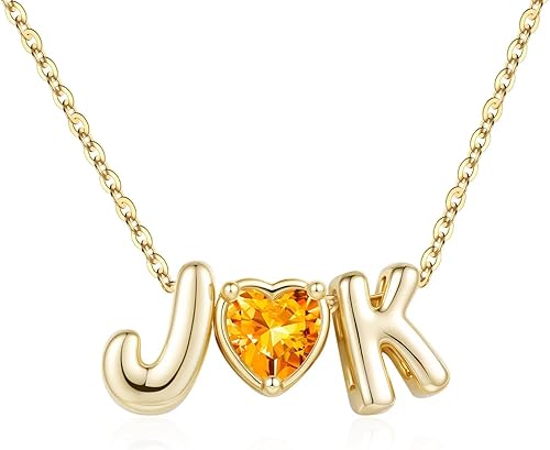 M MOOHAM Birthstone Necklaces for Women - Yellow November Citrine Birthstone Nec