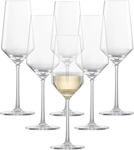 ZWIESEL GLAS Pure Champagne Glass (Set of 6), Champagne Flutes with Effervescent Point, Dishwasher-Safe Tritan Crystal Glasses, Made in Germany (10