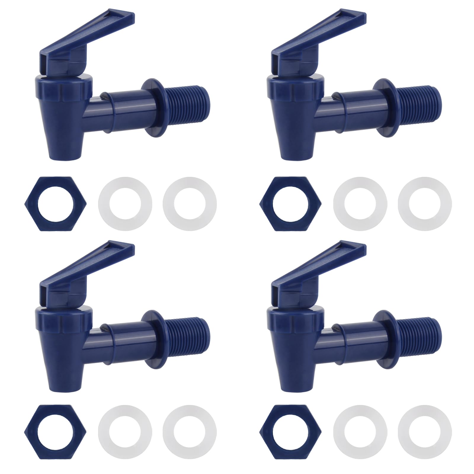 4 Pack Universal Beer Bucket Faucets, Wine Barrel Bucket Faucets Taps, Plastic Push Handle Beverage Dispenser Faucets for Hot Cold Water Beer Wine Juice Bottle Bucket (Blue)