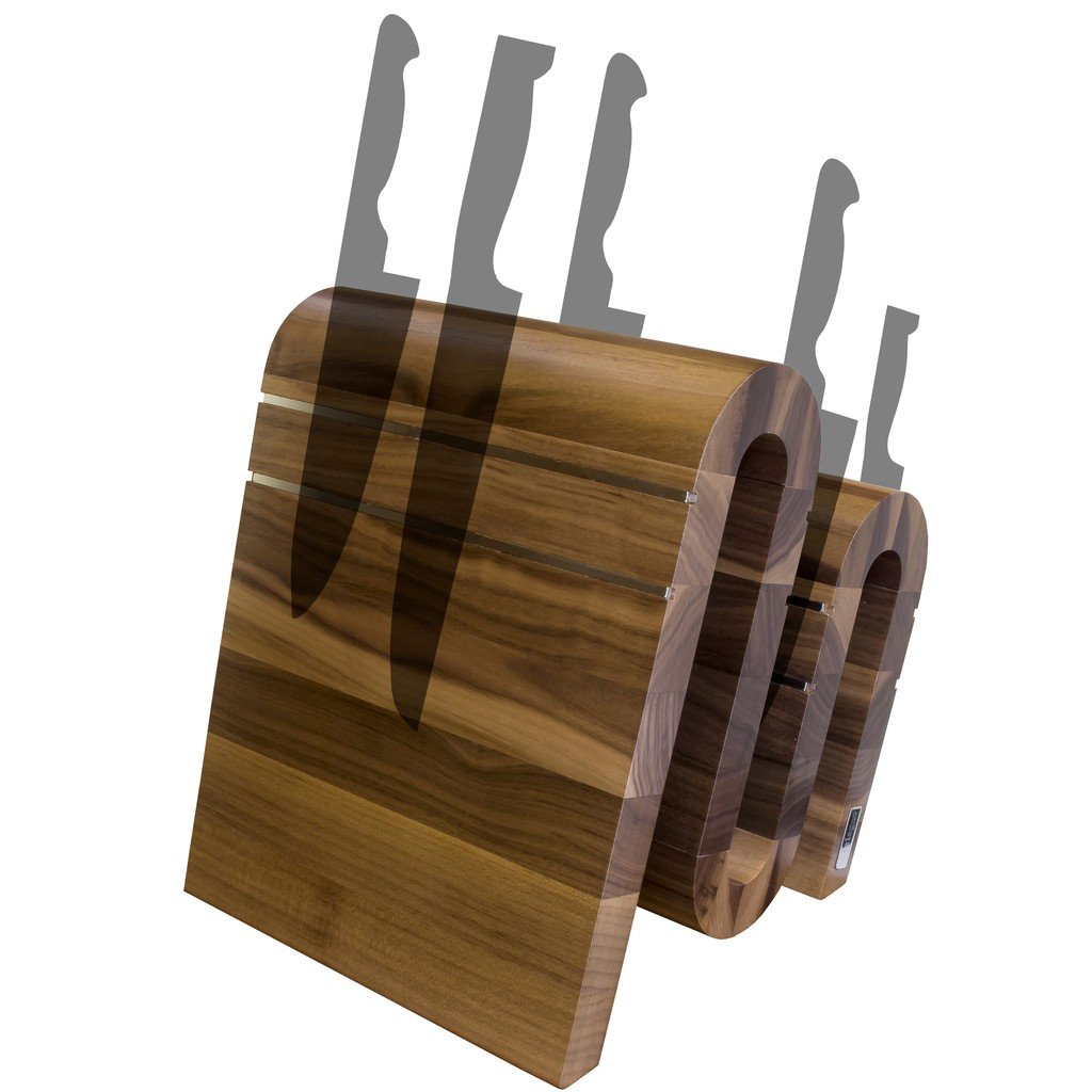 Arte Legno, magnetischer Messerblock und elegantes Küchenaccessoire, walnuss, 14 Knives