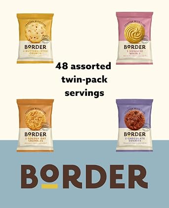 Border Multipack Biscuits - Individually Wrapped - Treat Customers, Guests, or Yourself to the Ideal Biscuits Gift Set - 48 Twin Packs | Treat guests, clients or yourself with a presentation-ready gift set selection for professional hospitality use.