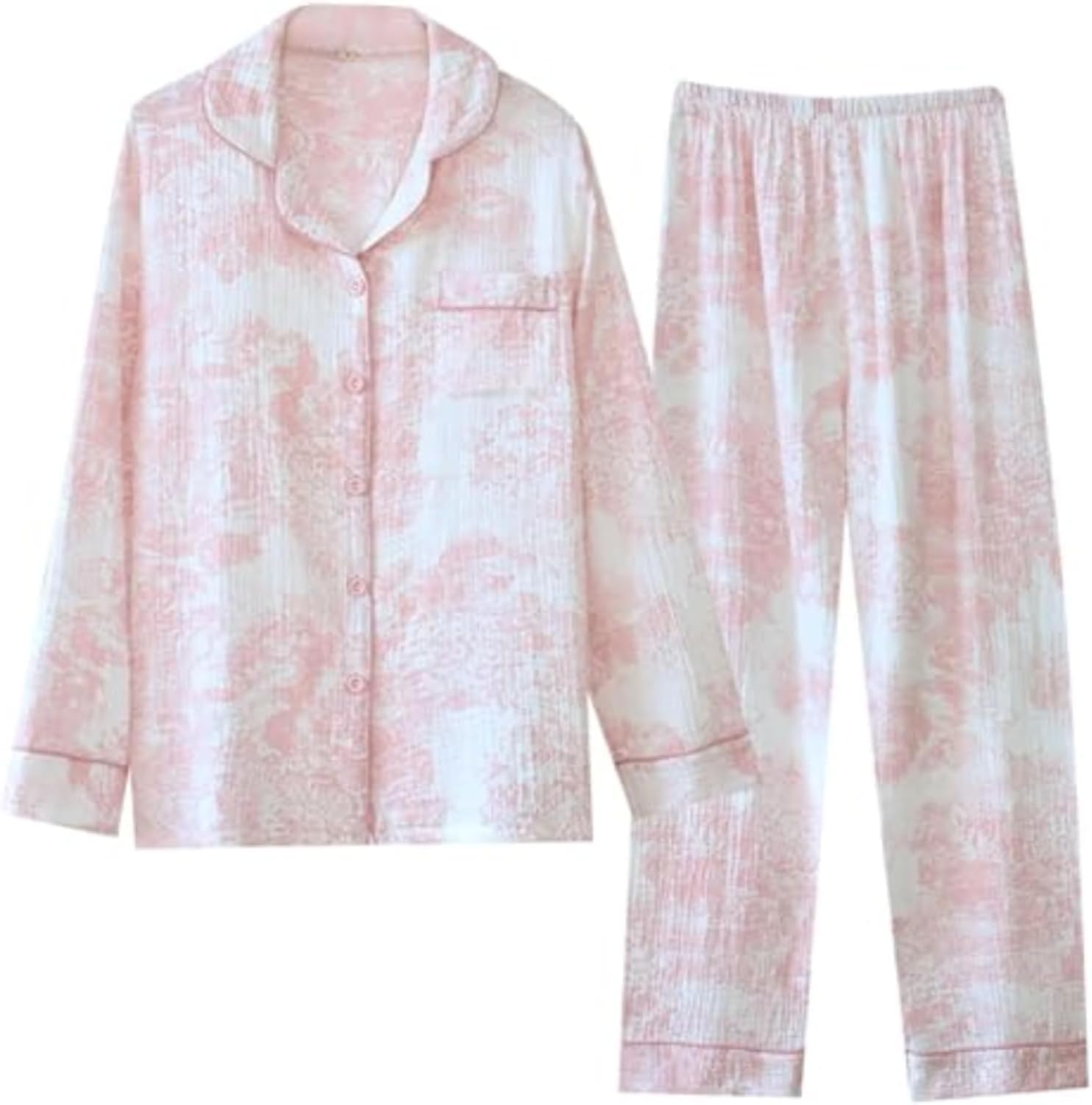 Cadeau TIMIFIS Ensemble De Pyjama Pour Femmes Manches Longues Imprimé 2 Pcs Vêtements De Nuit Doux Pjs Lounge Confortables Ensembles De Détente Pring/été