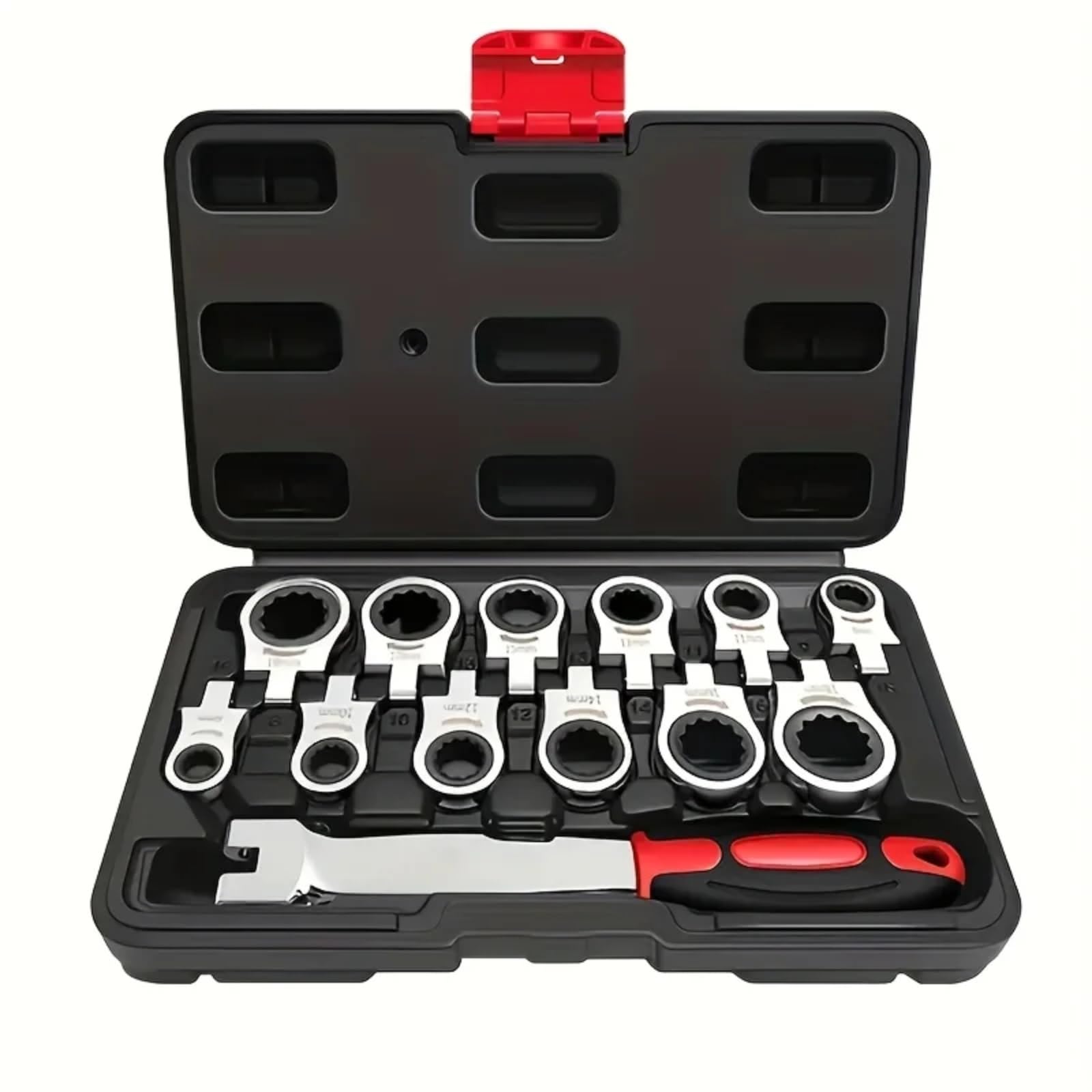 Kit di chiavi a cricchetto Set Da 13 Pezzi Set Di Chiavi A Cricchetto Sostituibili Con Testa Tremante Teste Intercambiabili In Acciaio Utensili Manuali Per Riparazione Auto