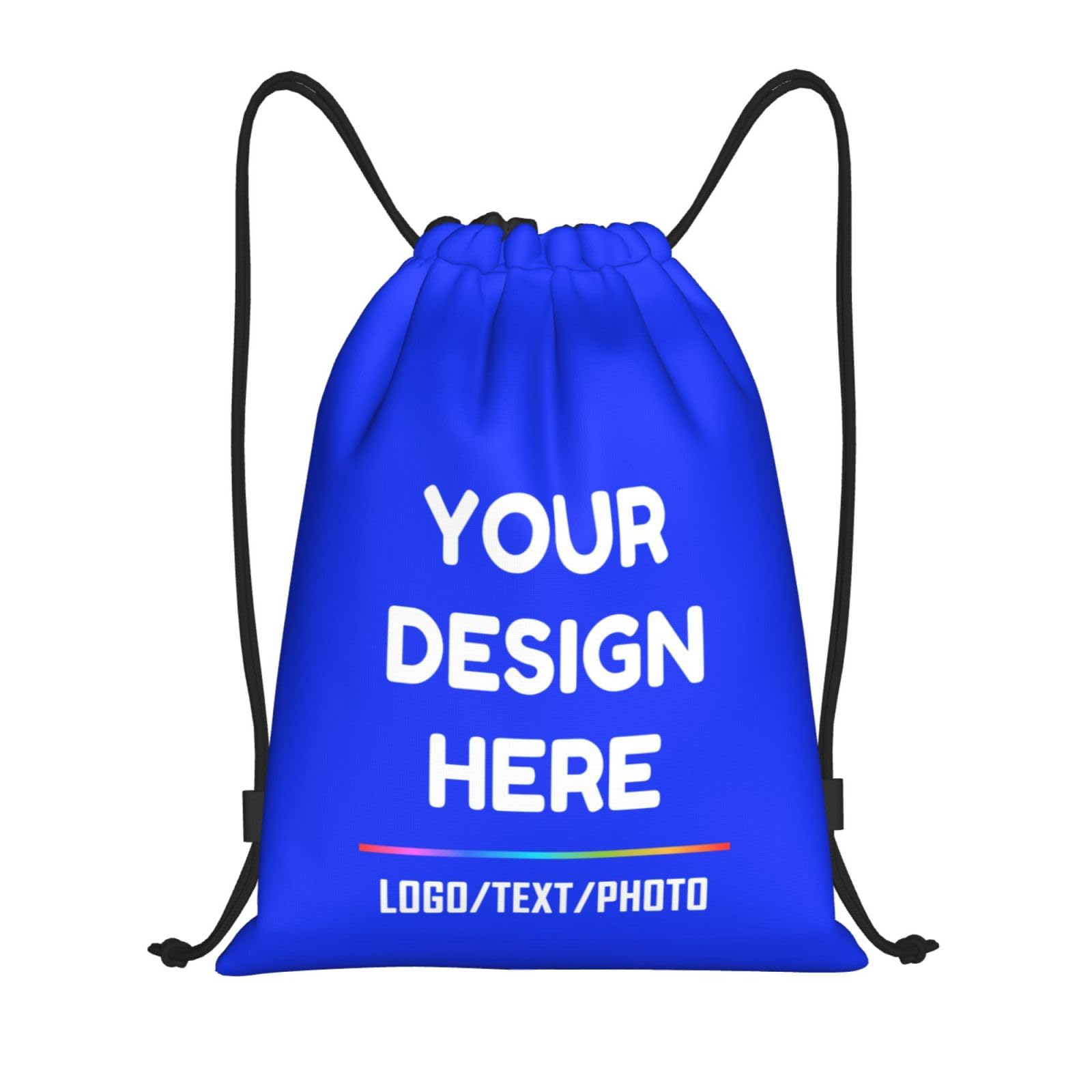 Tingwei Personalised Drawstring Bag Custom Backpack Text, Sport Bag for Men and Women, Waterproof Drawstring Bag, Swimming Bag, perfect for Training, Outdoor Fitness