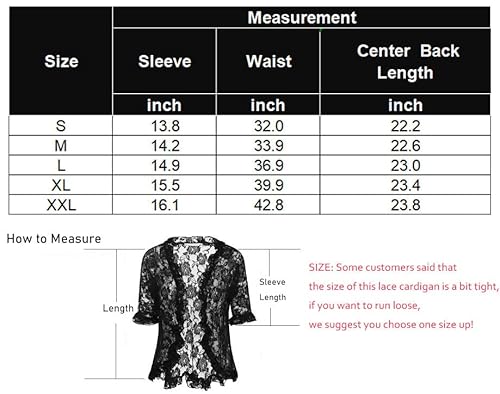 Elesol Womens Cardigan Sweaters Ruffle Sleeve Boleros Sheer Shrug Plus Size Black Xxl #TOP5