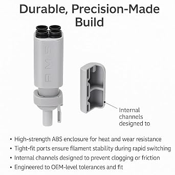AMS Lite 5-Way Filament Splitter for Bambu Lab A1 / A1 Mini Multi-Material Auto-Switch Adapter for Seamless Multi-Color 3D Printing