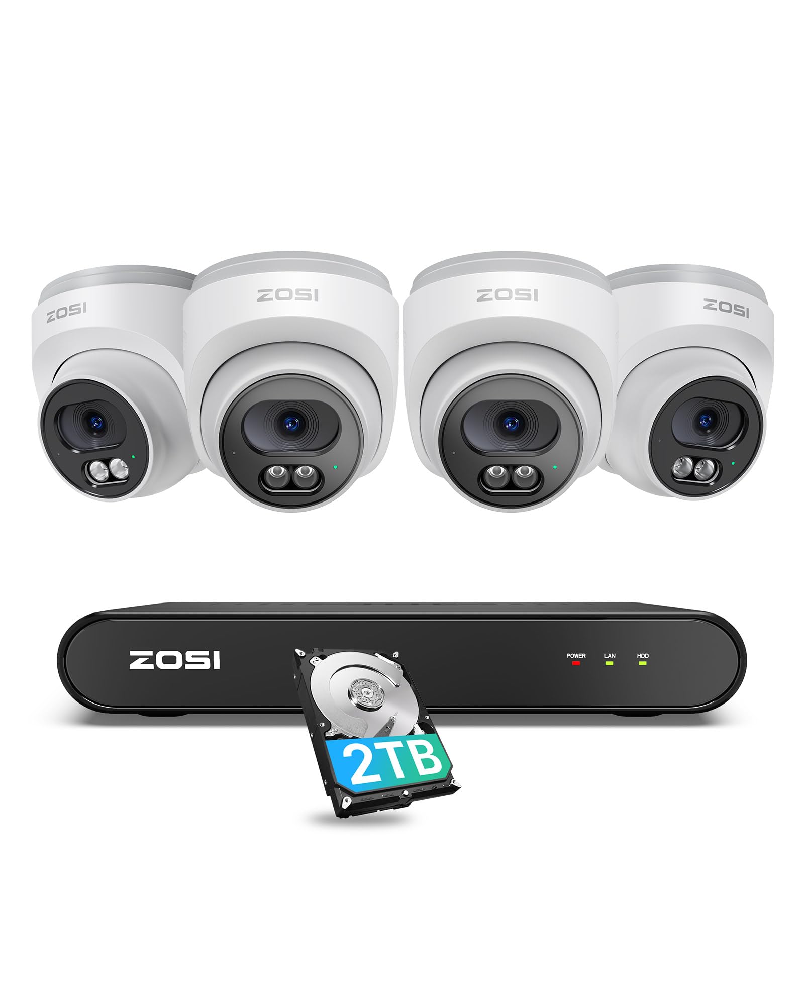 Caméra Surveillance Extérieure PoE 2.5K avec Vision Nocturne 30m