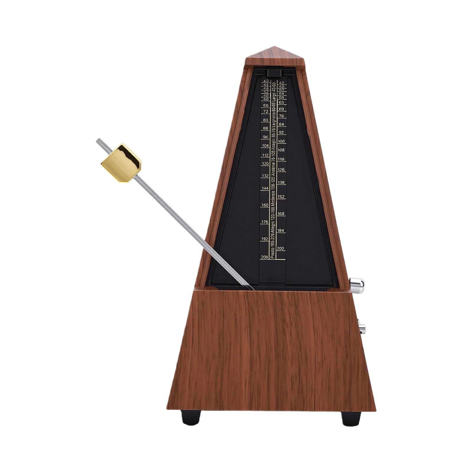 Generic Métronome Mécanique Portable de Style Tour, Battement Précis pour les Amateurs de Musique en Plastique (Grain de teck)