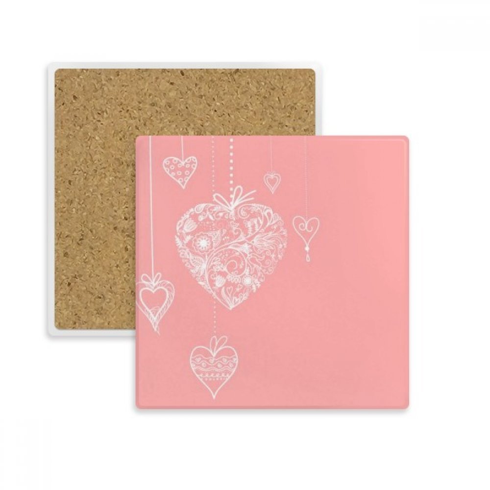 Dessous de verre romantique fleurs roses pour table de Saint-Valentin