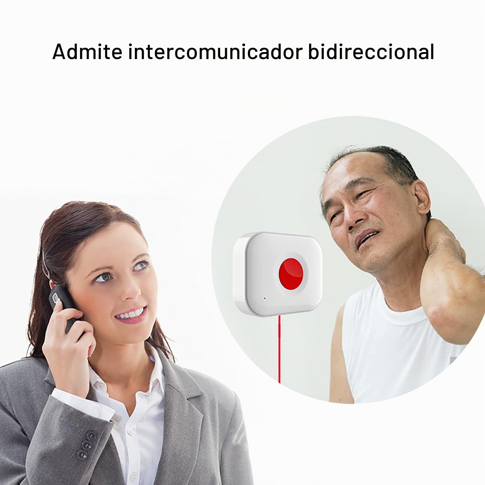 Wolf Guard Sistema de Alarma 4G con Botón SOS (2 Botones + 1 Receptor) | Llamada de Emergencia, Marcación Automática, Para Pacientes de Edad Avanzada, Hogar Personal