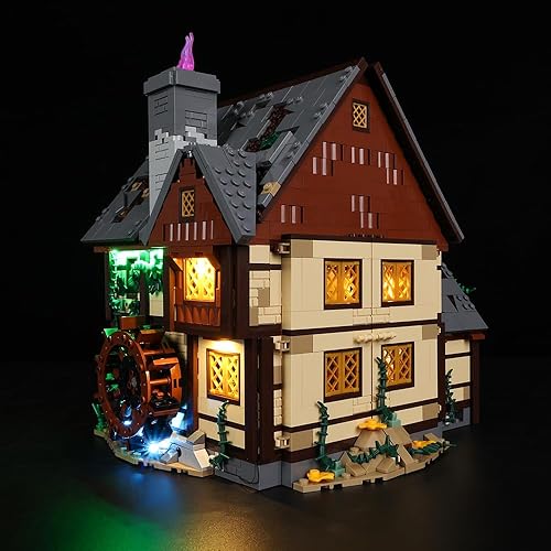 Miniatura 8 de Kyglaring Kit de iluminación LED (sin modelo) diseñado para Lego Disney Hocus Pocus The Sanderson Sisters' Cottage 21341 Kit de construcción modelo,