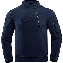 Men's Fleece Half Zip Pullover Tactical Outdoor Sports Thermal Jacket Top