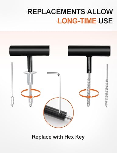 Miniatura 6 de SAFELIFE Kit de reparación de neumáticos compacto con bolsa de almacenamiento, kit de enchufe universal para neumáticos resistente, se almacena