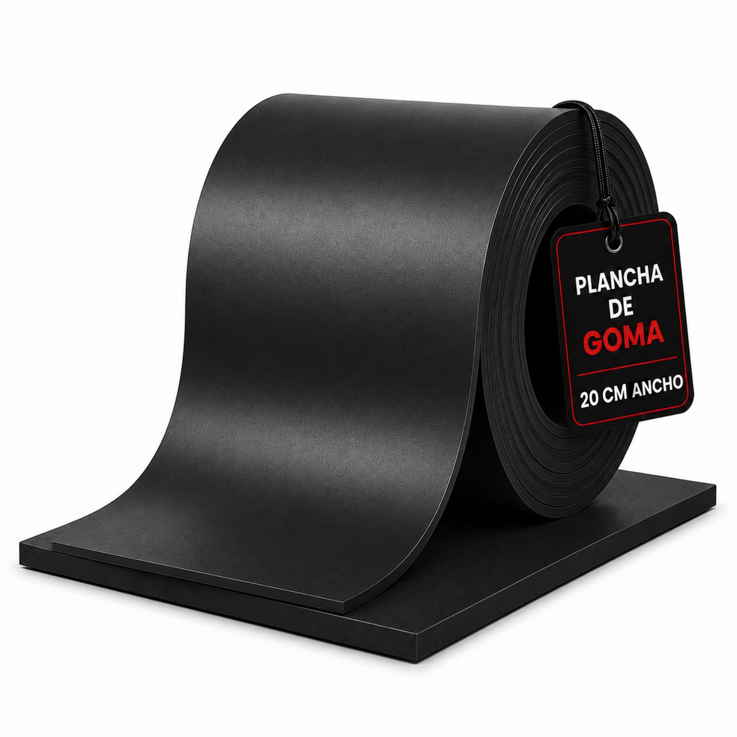 Plancha de Goma SBR 5mm | Lámina Antideslizante y Resistente a aceites | para Arandelas, Bricolaje, Suelo de Gimnasio, Manualidades, Aislamiento y usos industriales (5mm; Rollo 400cm, Ancho: 20cm)