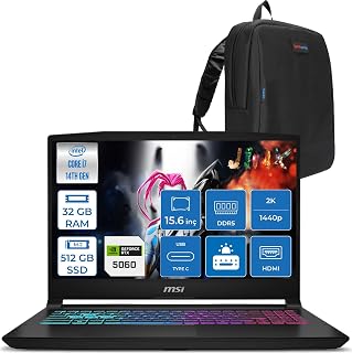 Msı Katana 15 Hx B14WFK-449XTR 14. Nesil Intel İ7-14650HX 32GB Ddr5 512GB SSD 8GB/RTX5060 115W 15.6" Qhd 2560X1440 165Hz IPS Freedos Taşınabilir Bilgisayar. W449XTRF07+ZETTAÇANTA