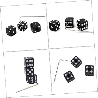 Mobestech Dice Shaped Knobs for Guitar Control Inner Durable Replacement for Split Shaft Guitars for Amp Effect Pedals Black with Dots
