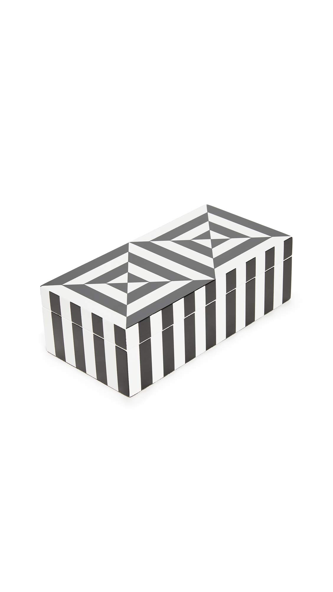 Jonathan Adler - Op Art - Schmuckkasten, Schmuckbox, Aufbewahrungskasten, Dose - mit Hochglanz Lackierten Flächen - (LxBxH): 20,3 x 10,1 x 6,5 cm