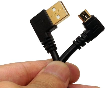 Gold Plated USB 2.0 A Left Angle to Micro B Right Angled Cable